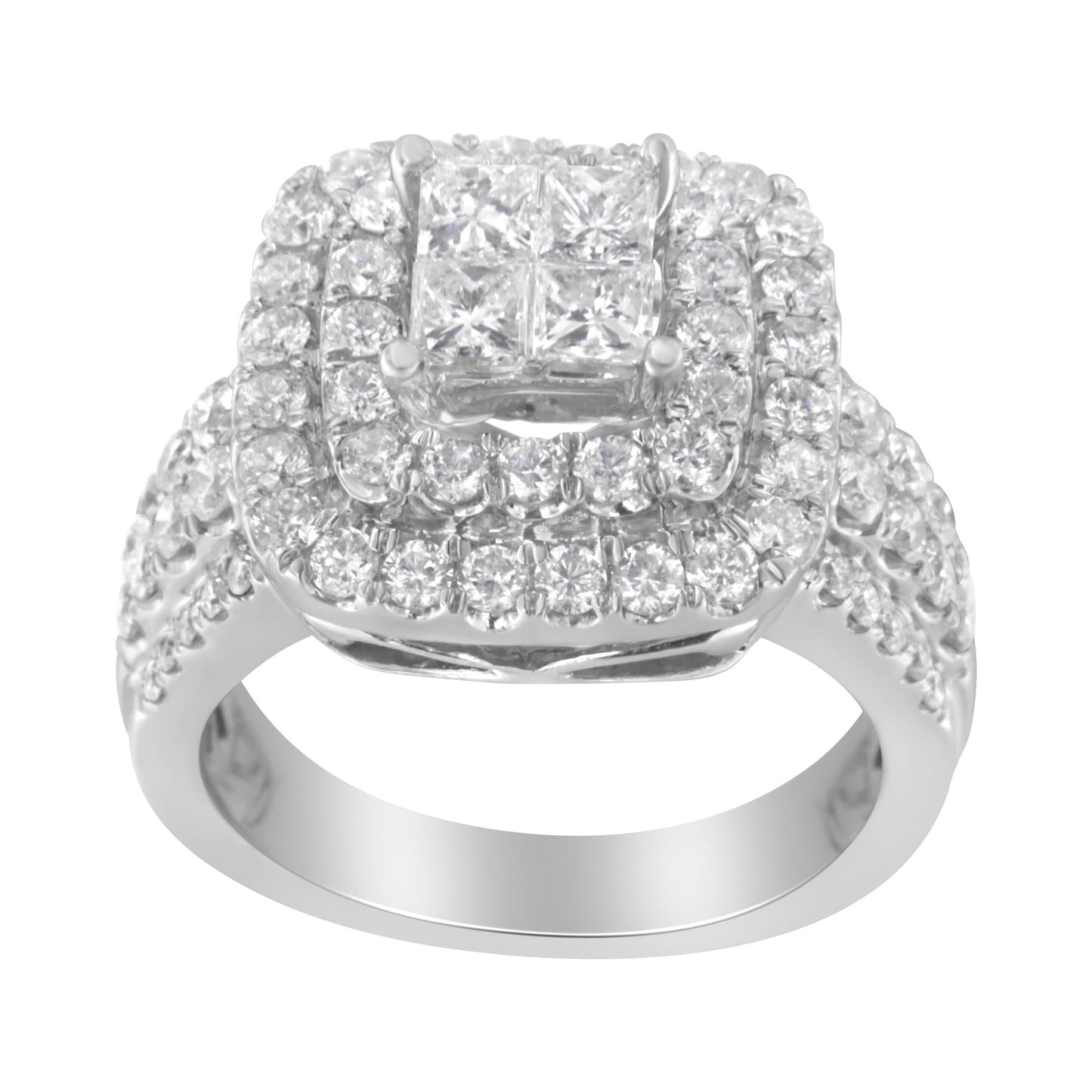 14KT White Gold Princess Diamond Ring (2 1/4 cttw, H-I Color