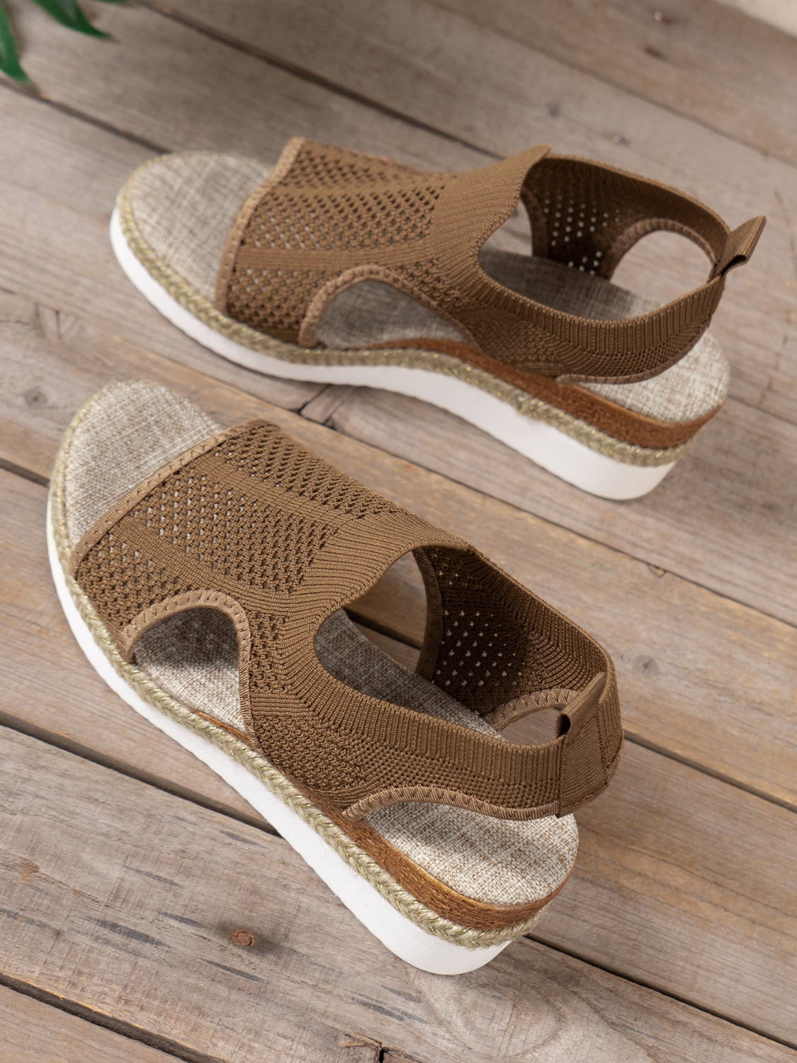 Open Toe Woven Wedge Sandals