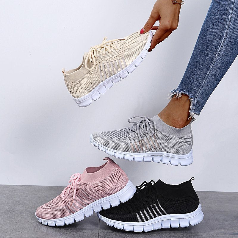 Breathable Mesh Lace Up Sneakers